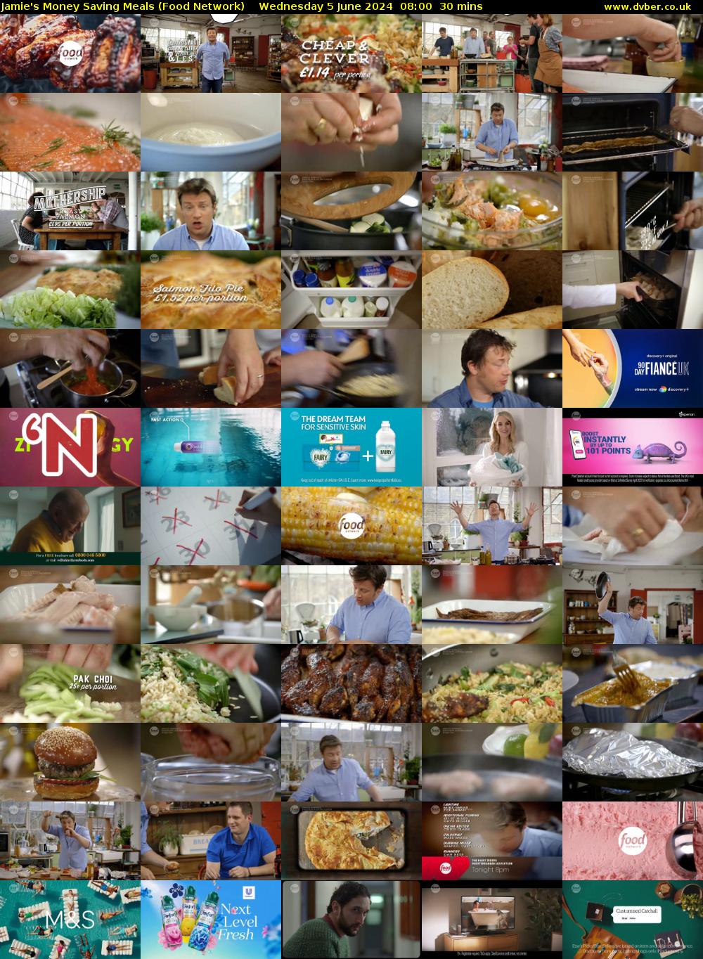 Jamie's Money Saving Meals (Food Network) Wednesday 5 June 2024 08:00 - 08:30