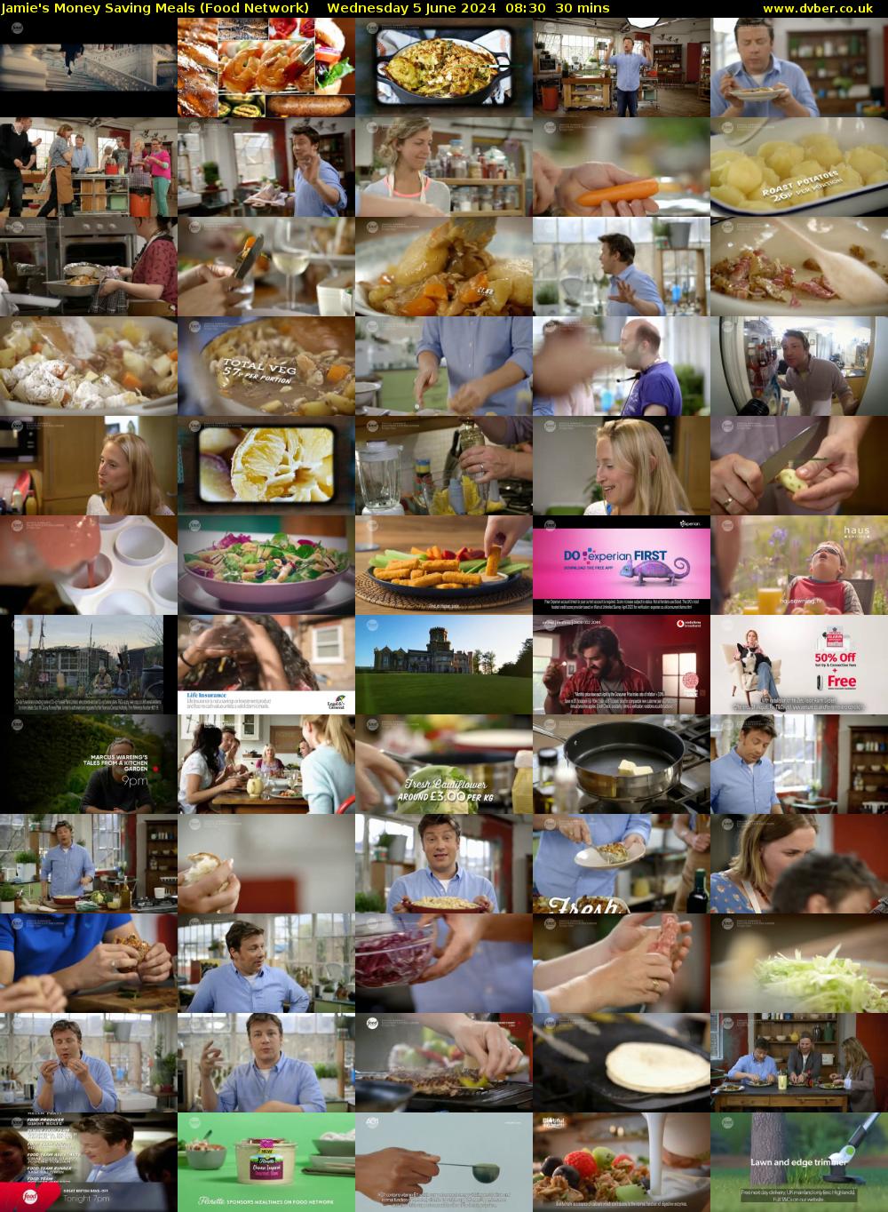 Jamie's Money Saving Meals (Food Network) Wednesday 5 June 2024 08:30 - 09:00
