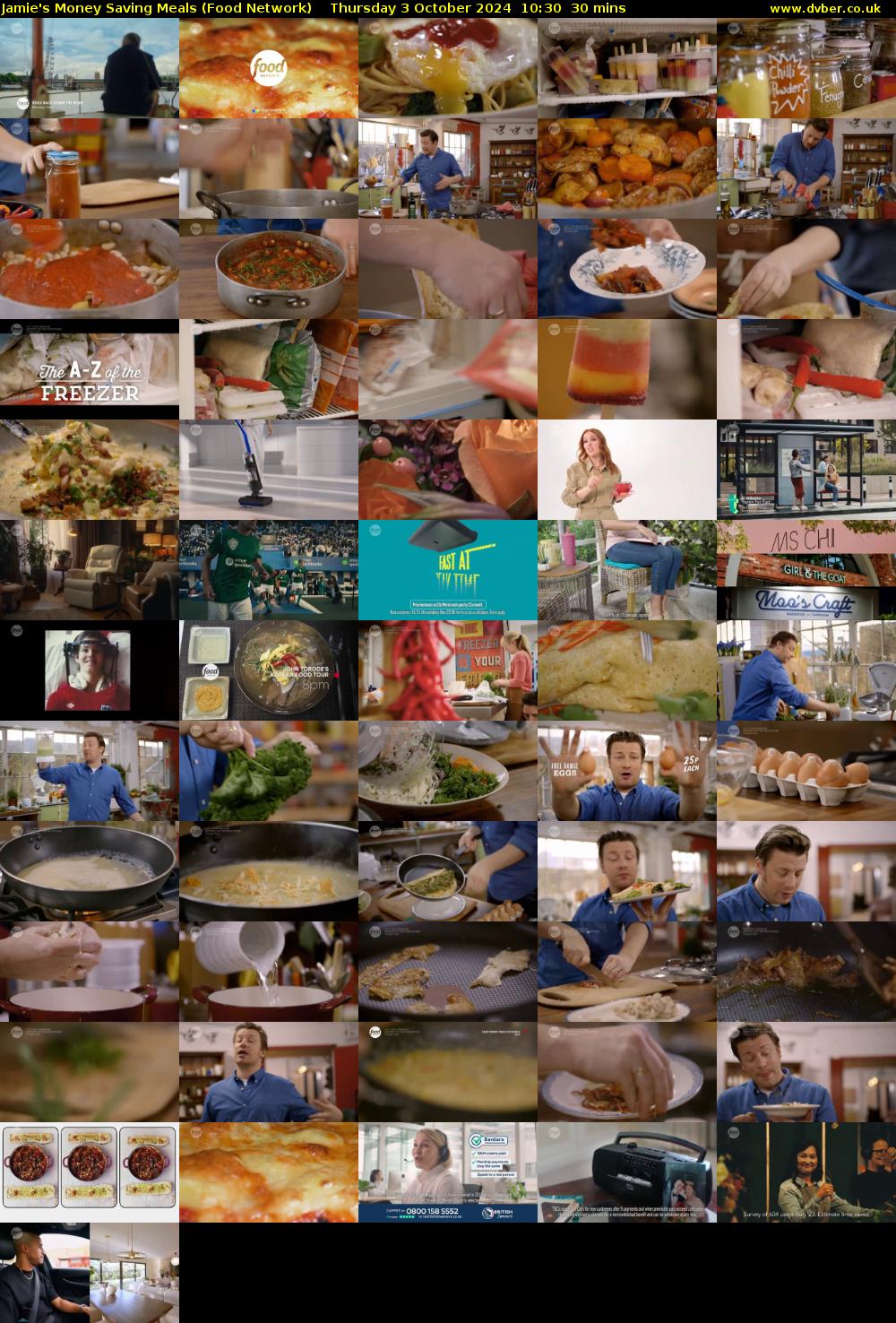 Jamie's Money Saving Meals (Food Network) Thursday 3 October 2024 10:30 - 11:00
