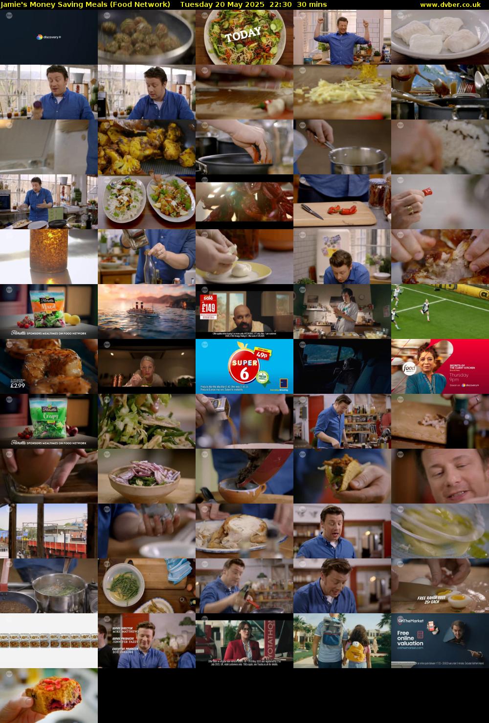 Jamie's Money Saving Meals (Food Network) Tuesday 20 May 2025 22:30 - 23:00