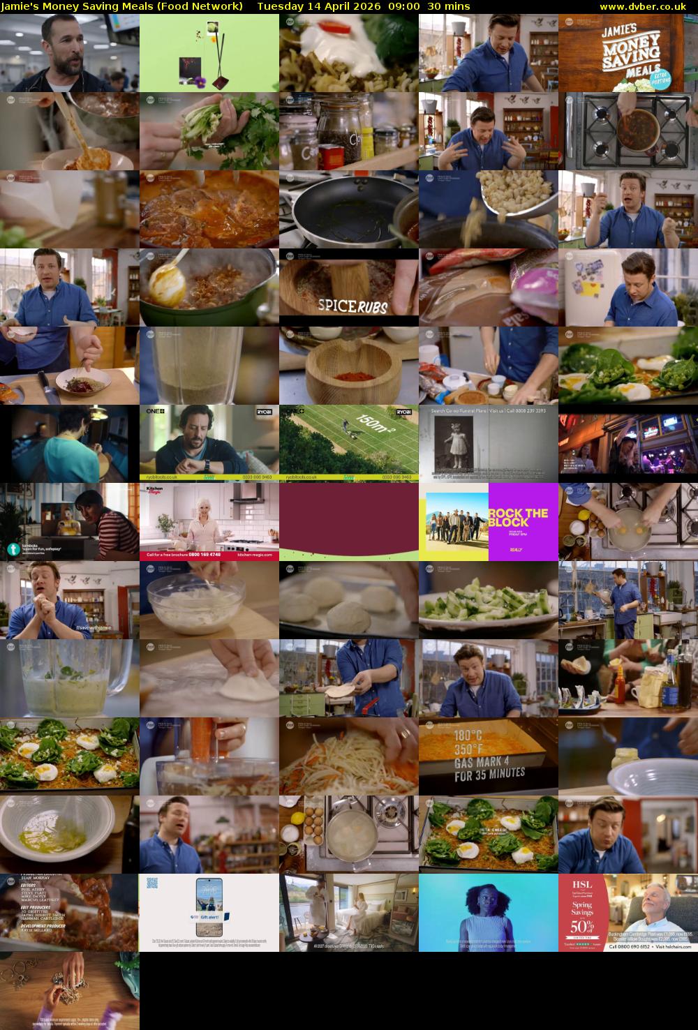 Jamie's Money Saving Meals (Food Network) Tuesday 14 April 2026 09:00 - 09:30