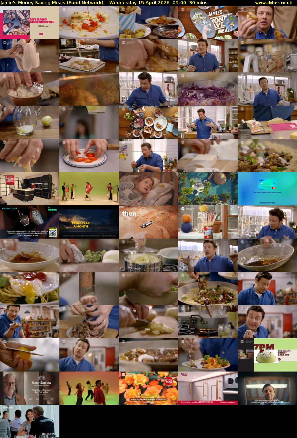 Jamie's Money Saving Meals (Food Network) Wednesday 15 April 2026 09:00 - 09:30