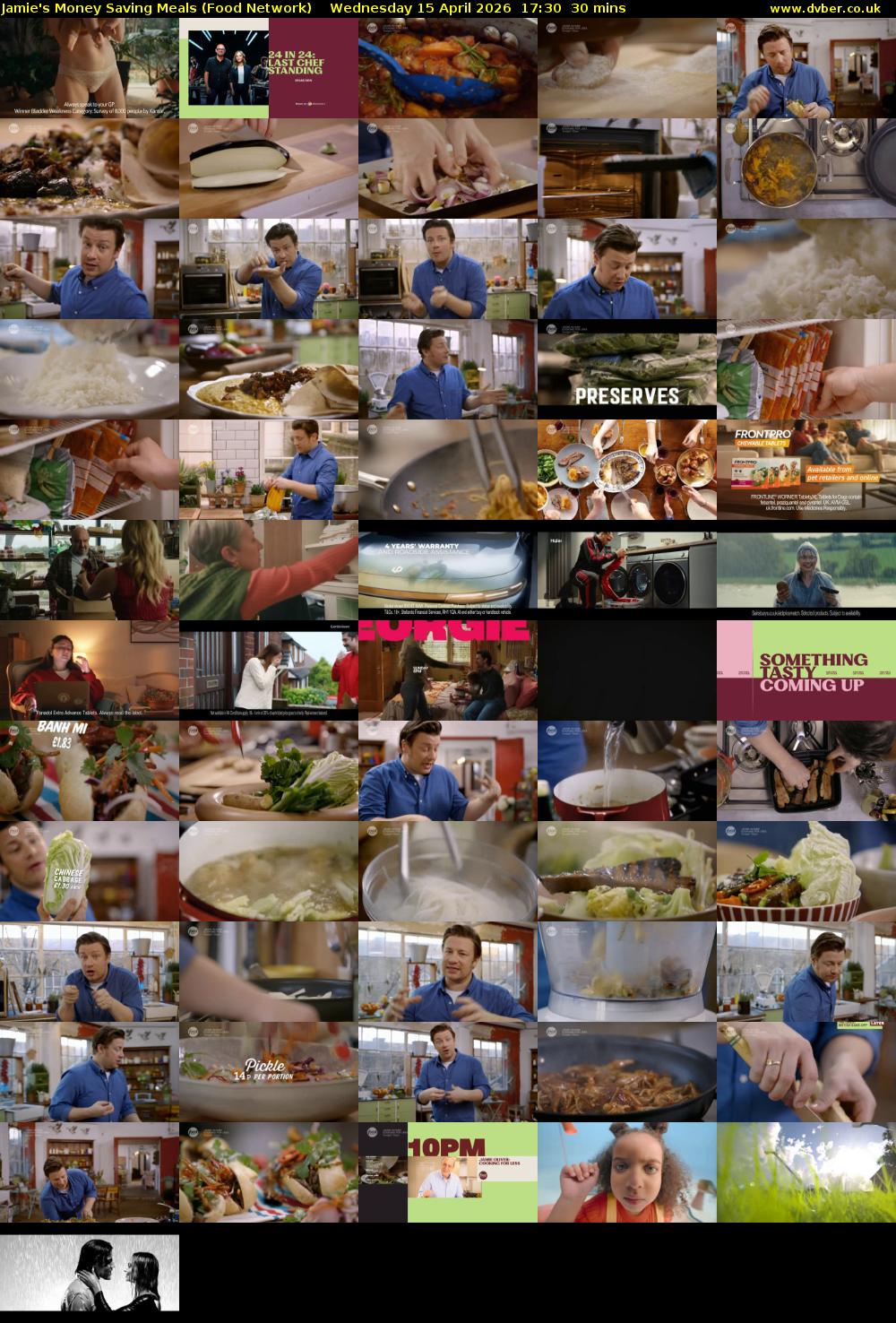 Jamie's Money Saving Meals (Food Network) Wednesday 15 April 2026 17:30 - 18:00