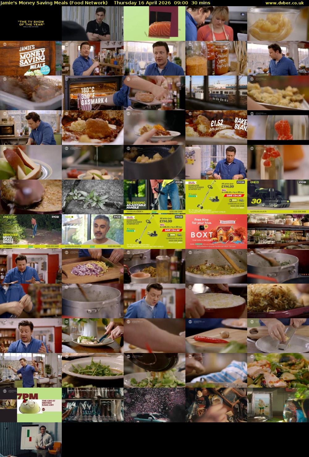 Jamie's Money Saving Meals (Food Network) Thursday 16 April 2026 09:00 - 09:30