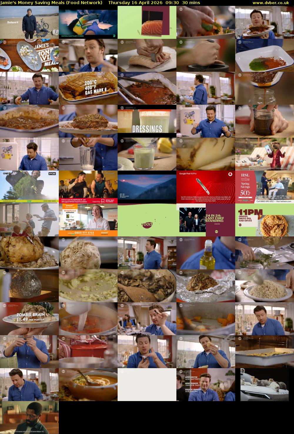 Jamie's Money Saving Meals (Food Network) Thursday 16 April 2026 09:30 - 10:00
