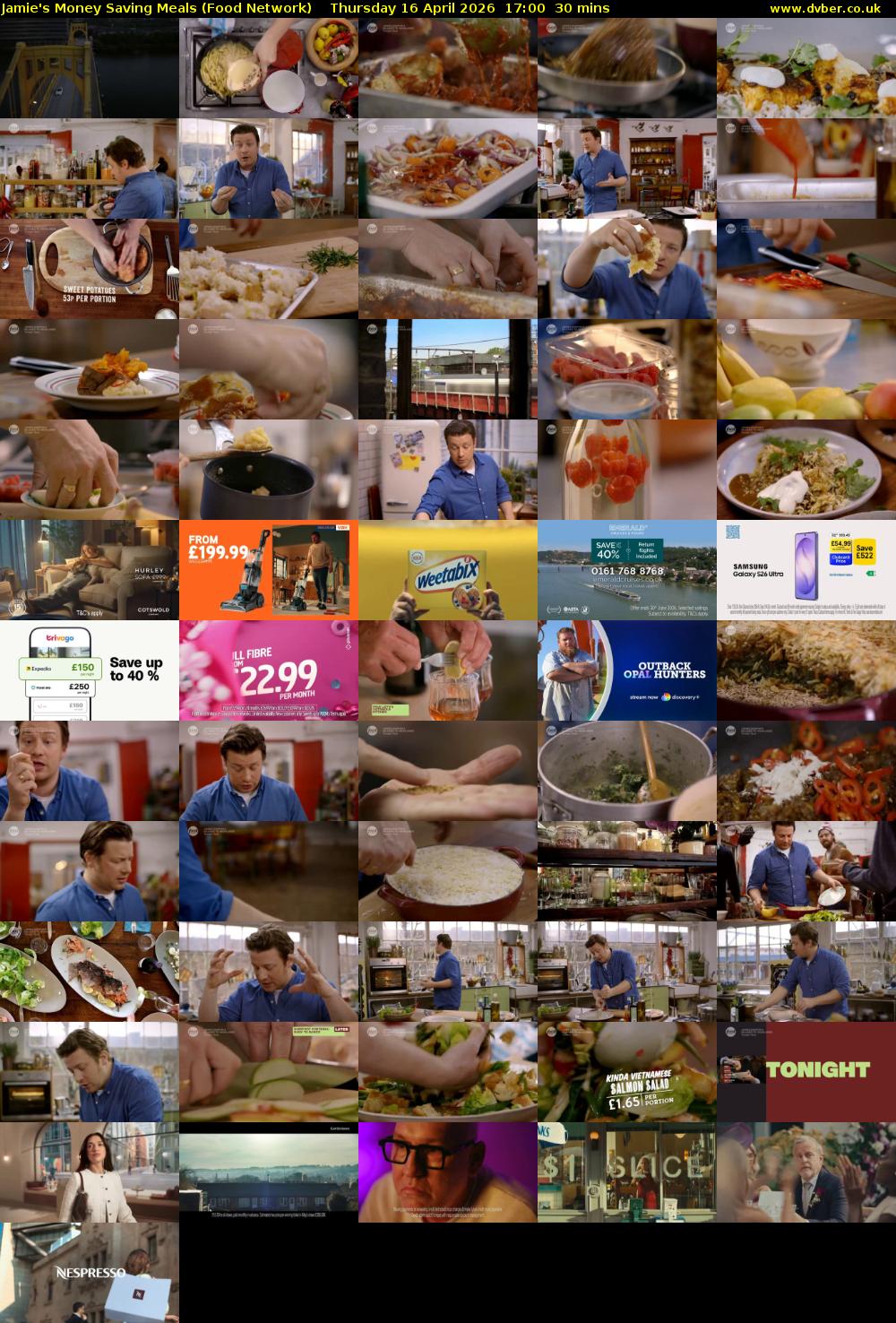 Jamie's Money Saving Meals (Food Network) Thursday 16 April 2026 17:00 - 17:30