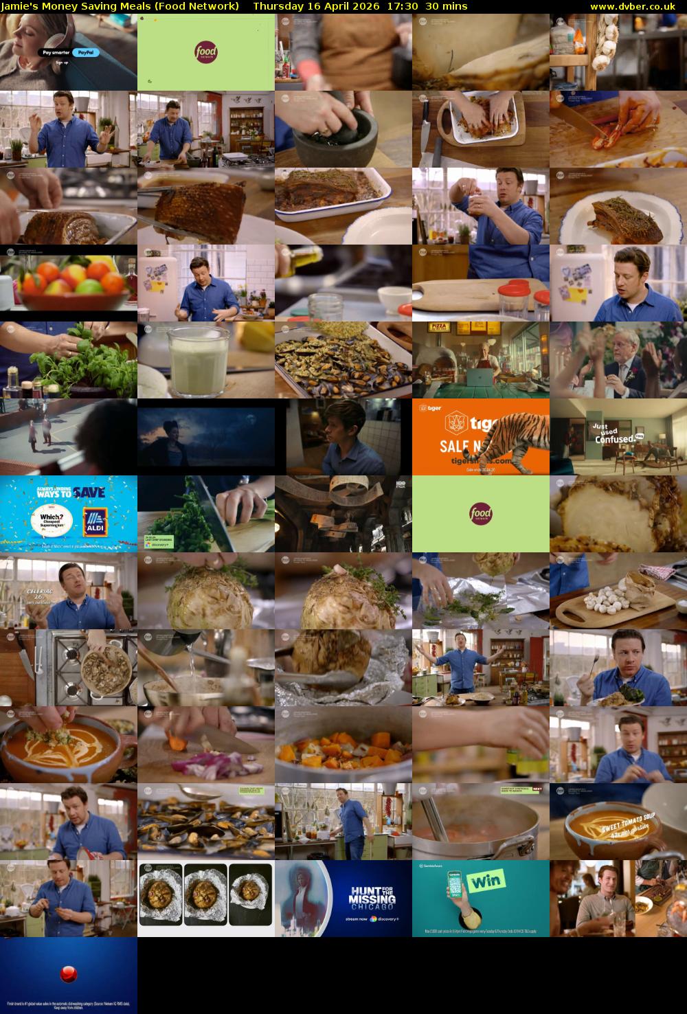 Jamie's Money Saving Meals (Food Network) Thursday 16 April 2026 17:30 - 18:00