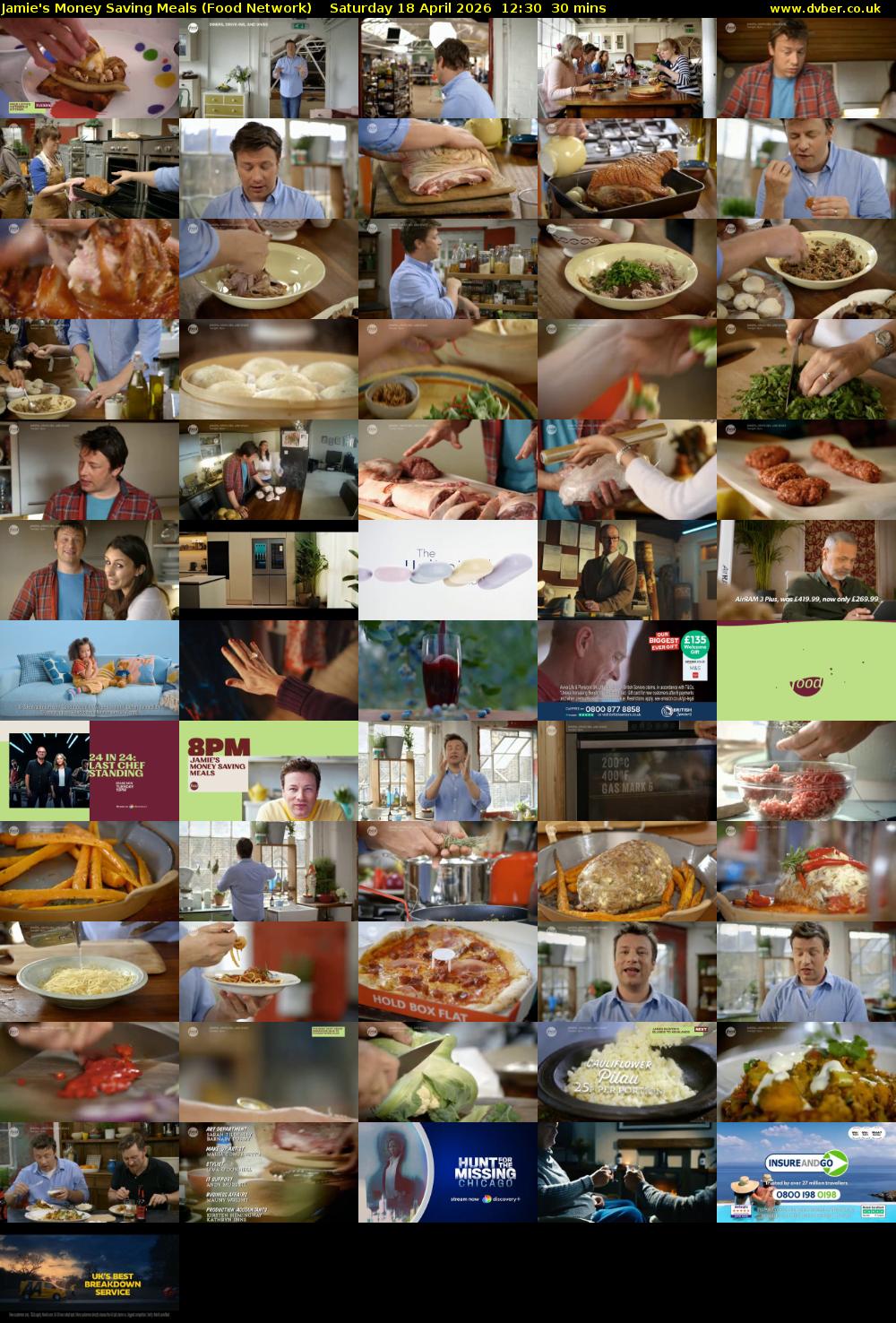 Jamie's Money Saving Meals (Food Network) Saturday 18 April 2026 12:30 - 13:00
