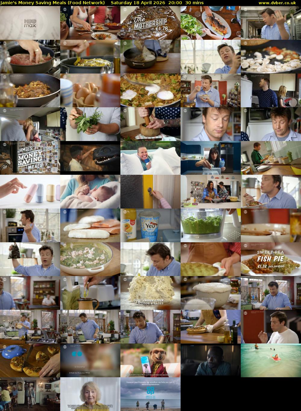 Jamie's Money Saving Meals (Food Network) Saturday 18 April 2026 20:00 - 20:30