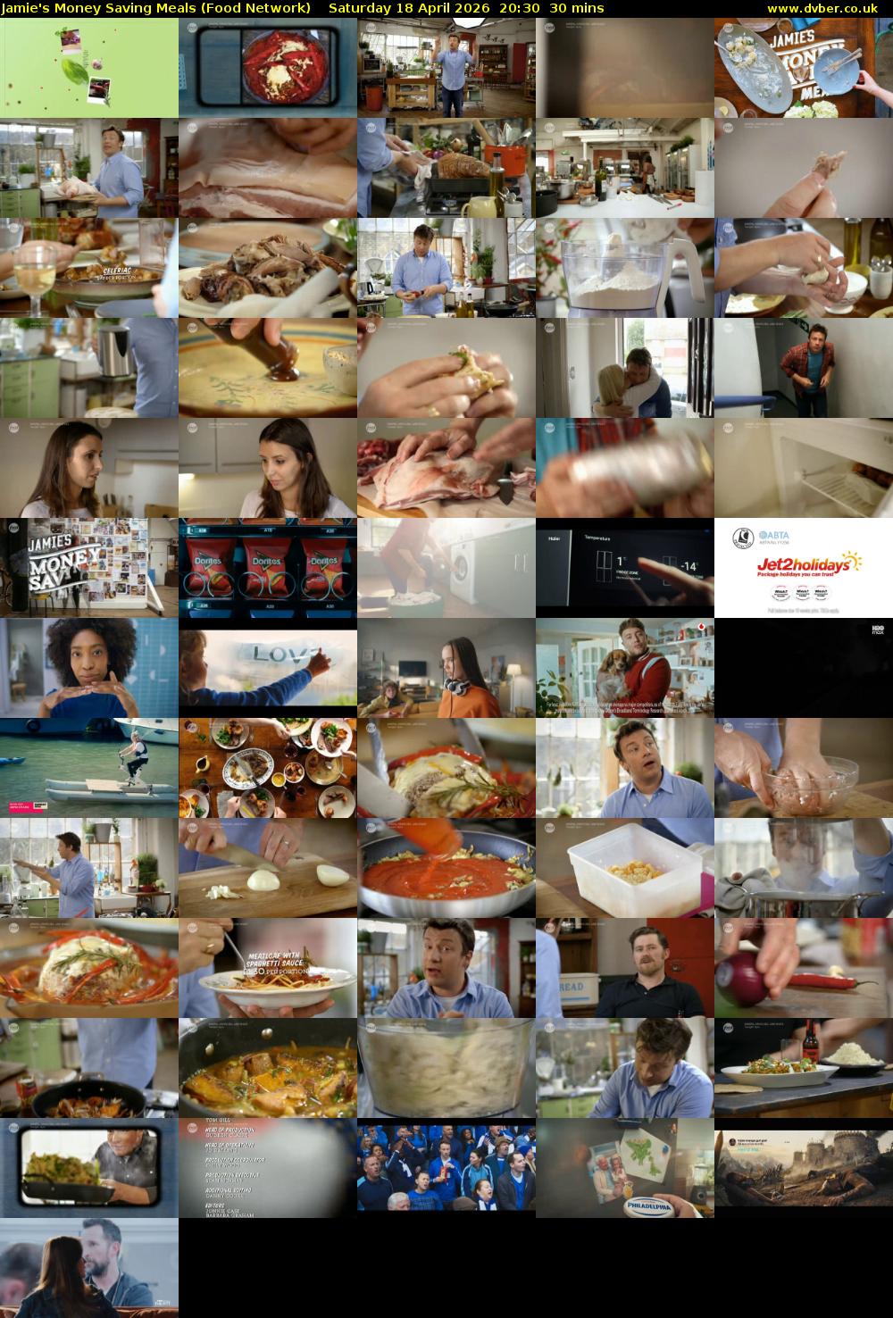 Jamie's Money Saving Meals (Food Network) Saturday 18 April 2026 20:30 - 21:00