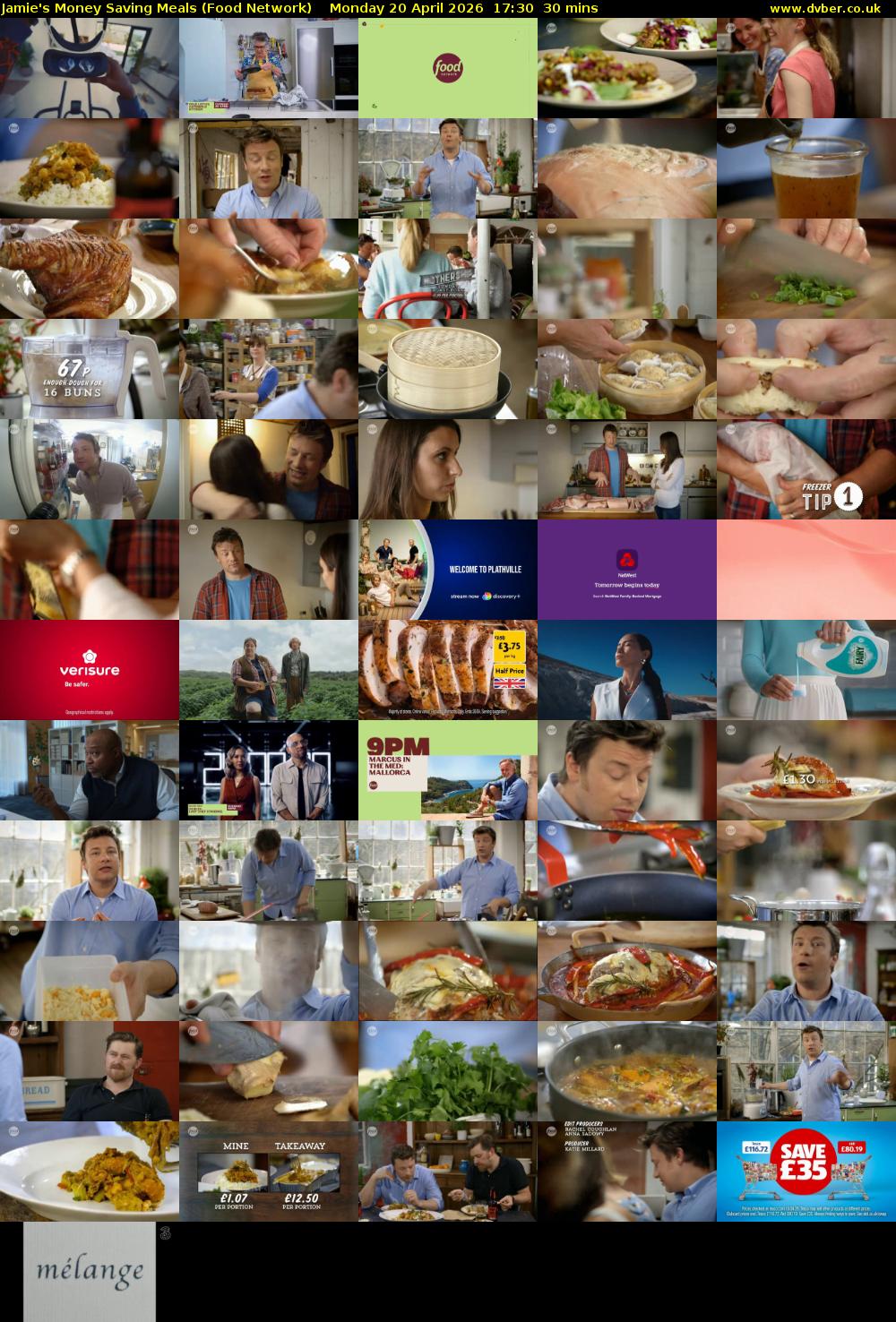 Jamie's Money Saving Meals (Food Network) Monday 20 April 2026 17:30 - 18:00