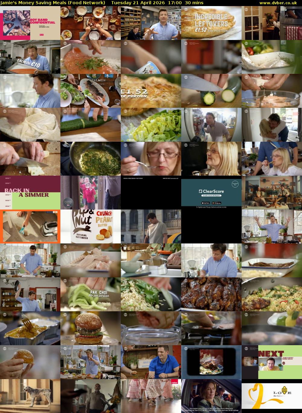 Jamie's Money Saving Meals (Food Network) Tuesday 21 April 2026 17:00 - 17:30