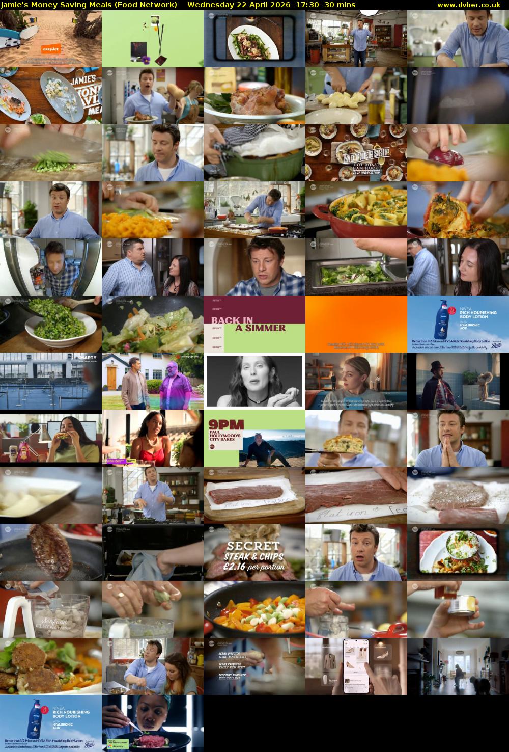 Jamie's Money Saving Meals (Food Network) Wednesday 22 April 2026 17:30 - 18:00