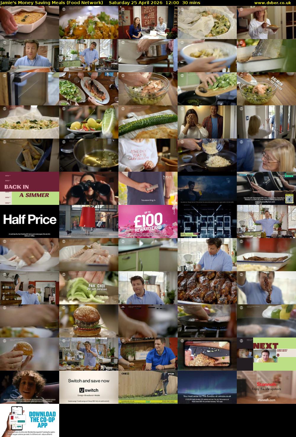 Jamie's Money Saving Meals (Food Network) Saturday 25 April 2026 12:00 - 12:30