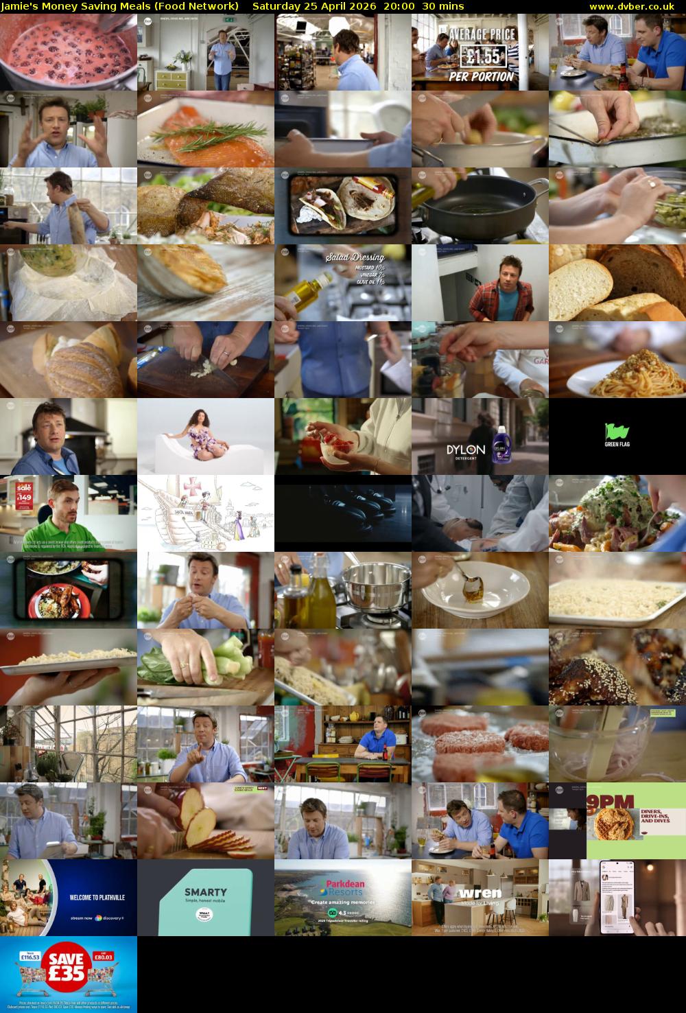 Jamie's Money Saving Meals (Food Network) Saturday 25 April 2026 20:00 - 20:30
