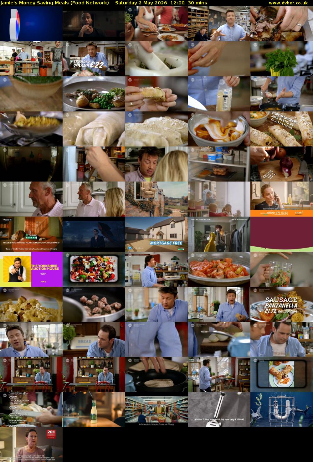 Jamie's Money Saving Meals (Food Network) Saturday 2 May 2026 12:00 - 12:30