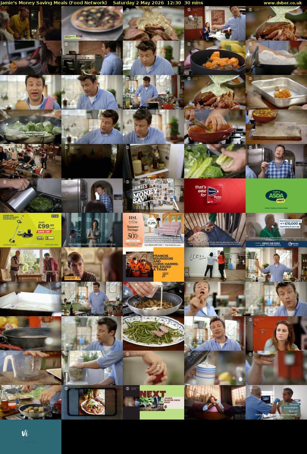 Jamie's Money Saving Meals (Food Network) Saturday 2 May 2026 12:30 - 13:00