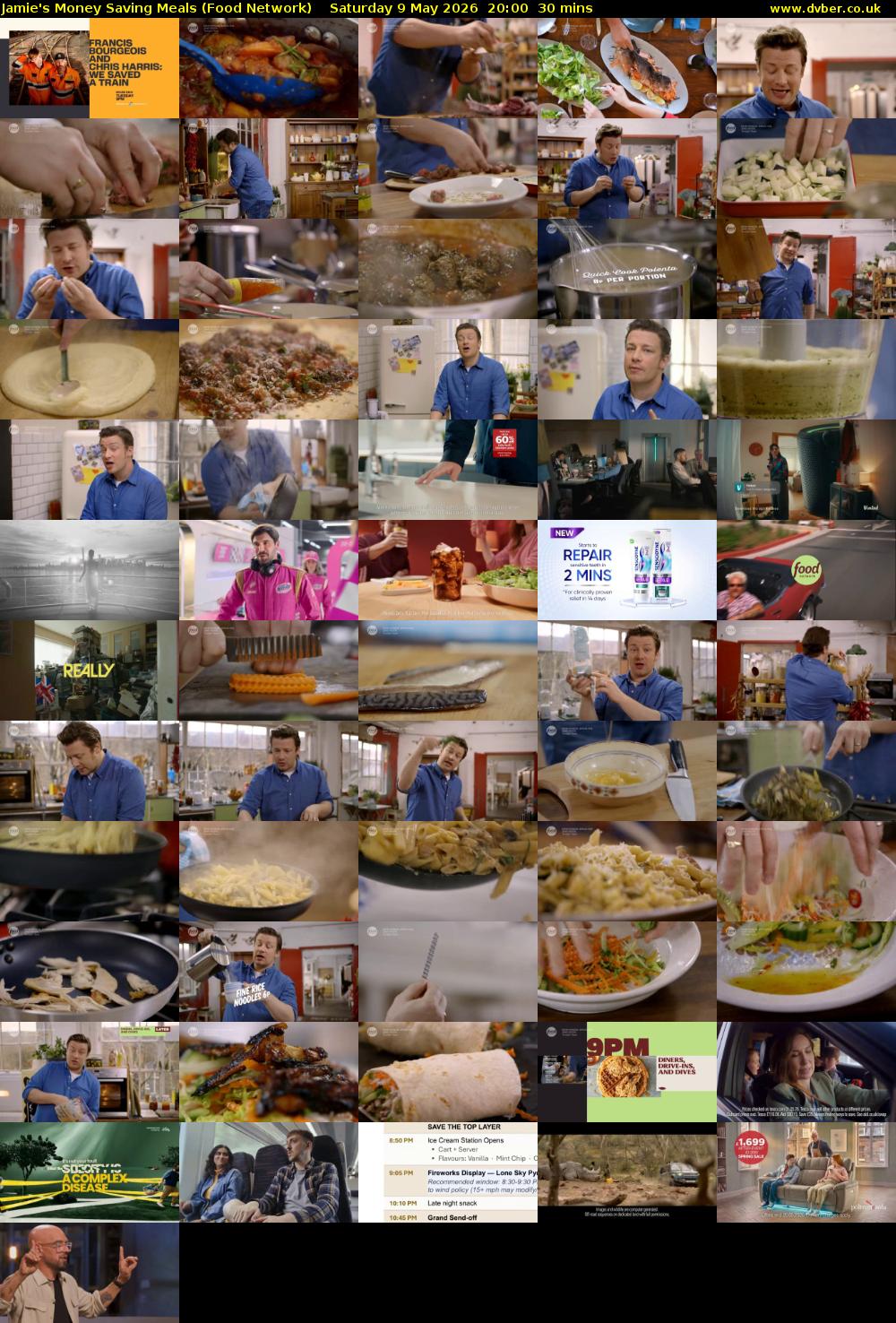 Jamie's Money Saving Meals (Food Network) Saturday 9 May 2026 20:00 - 20:30