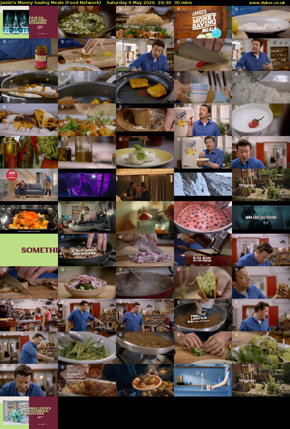 Jamie's Money Saving Meals (Food Network) Saturday 9 May 2026 20:30 - 21:00