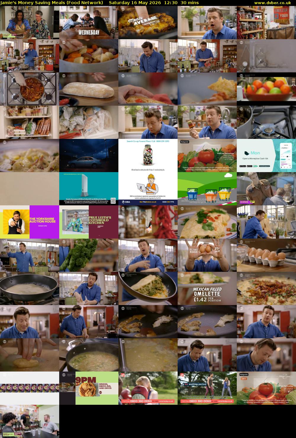 Jamie's Money Saving Meals (Food Network) Saturday 16 May 2026 12:30 - 13:00
