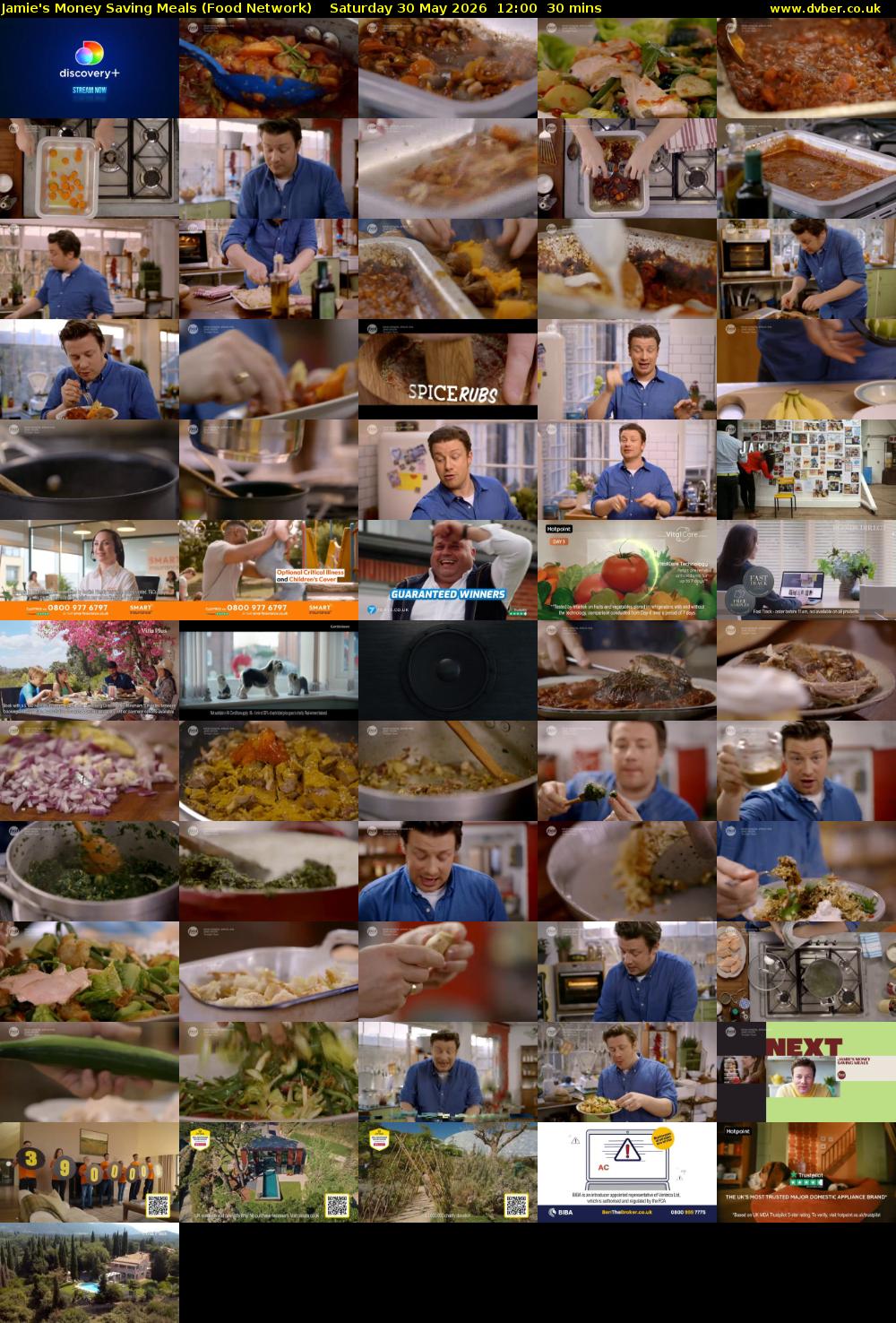 Jamie's Money Saving Meals (Food Network) Saturday 30 May 2026 12:00 - 12:30