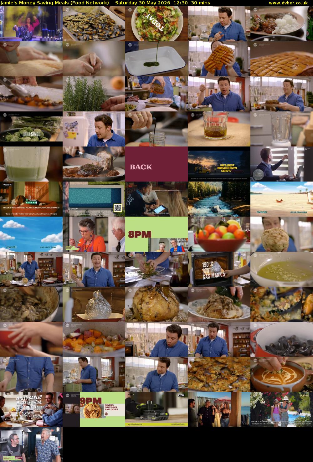Jamie's Money Saving Meals (Food Network) Saturday 30 May 2026 12:30 - 13:00
