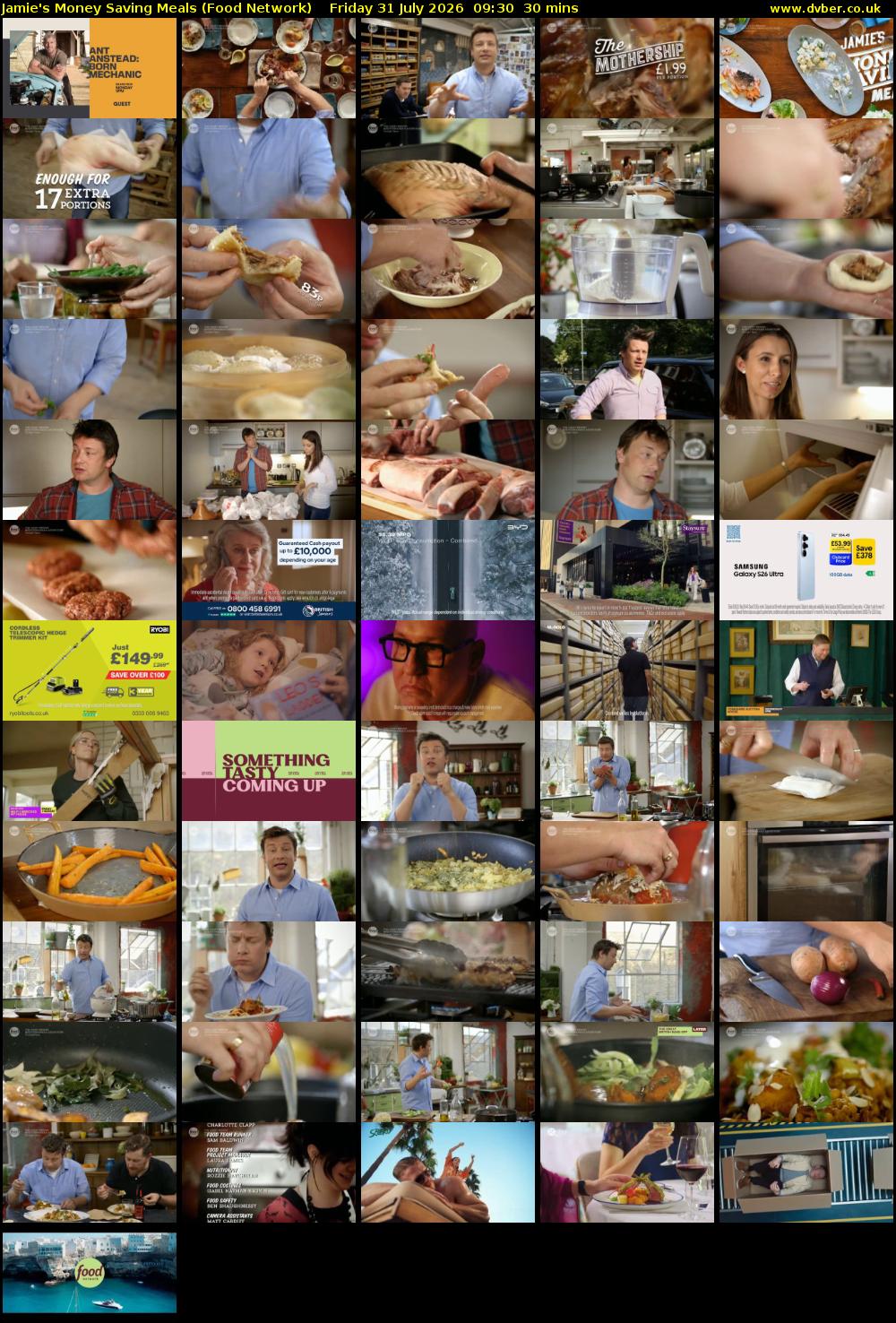 Jamie's Money Saving Meals (Food Network) Friday 31 July 2026 09:30 - 10:00