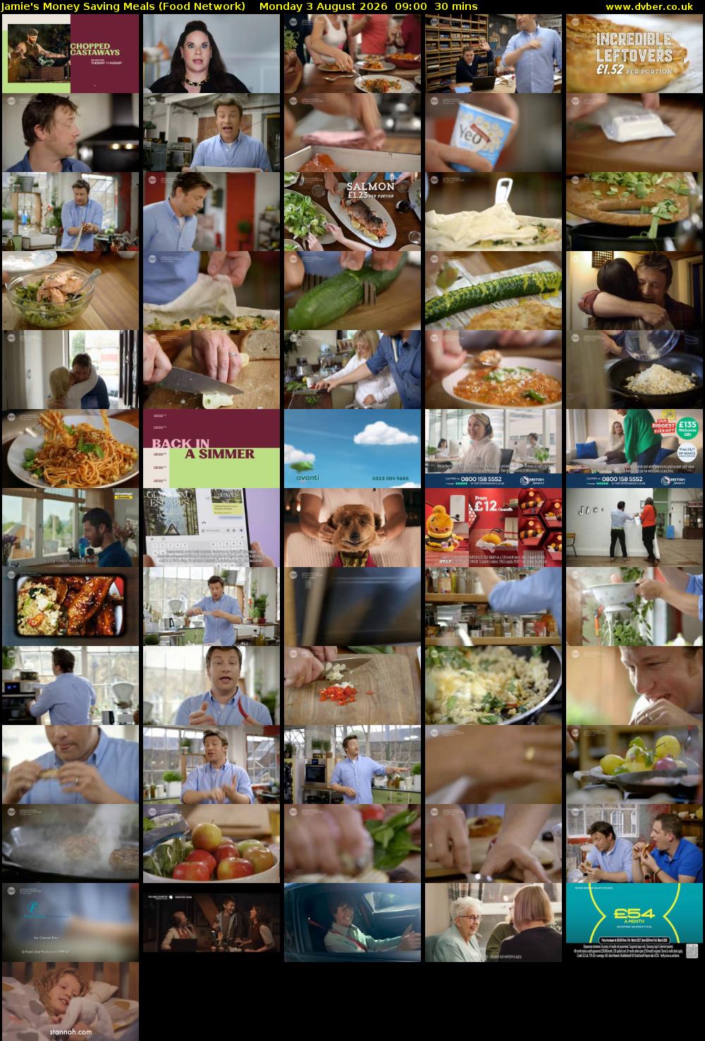 Jamie's Money Saving Meals (Food Network) Monday 3 August 2026 09:00 - 09:30