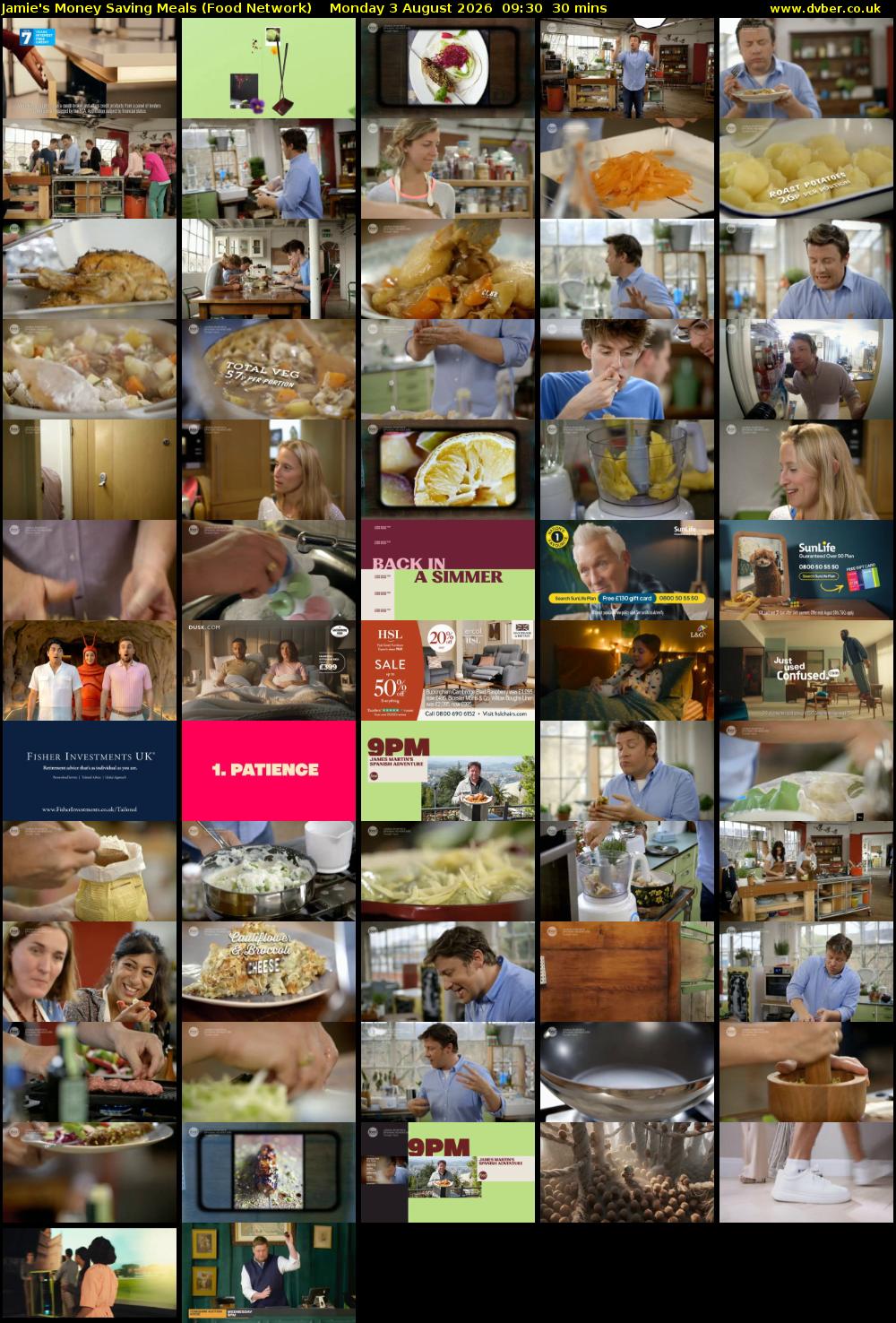 Jamie's Money Saving Meals (Food Network) Monday 3 August 2026 09:30 - 10:00