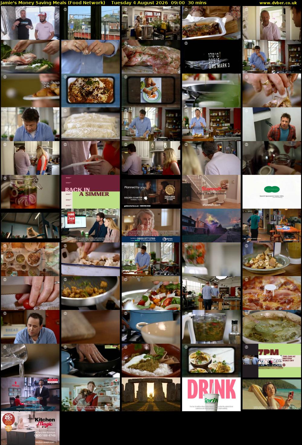 Jamie's Money Saving Meals (Food Network) Tuesday 4 August 2026 09:00 - 09:30