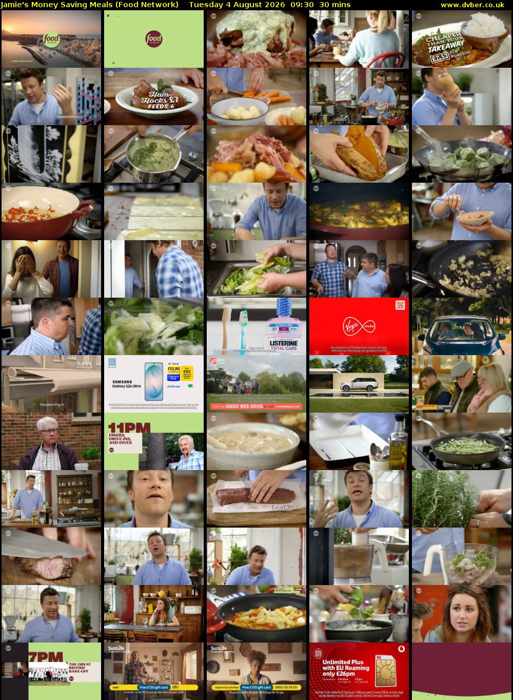Jamie's Money Saving Meals (Food Network) Tuesday 4 August 2026 09:30 - 10:00