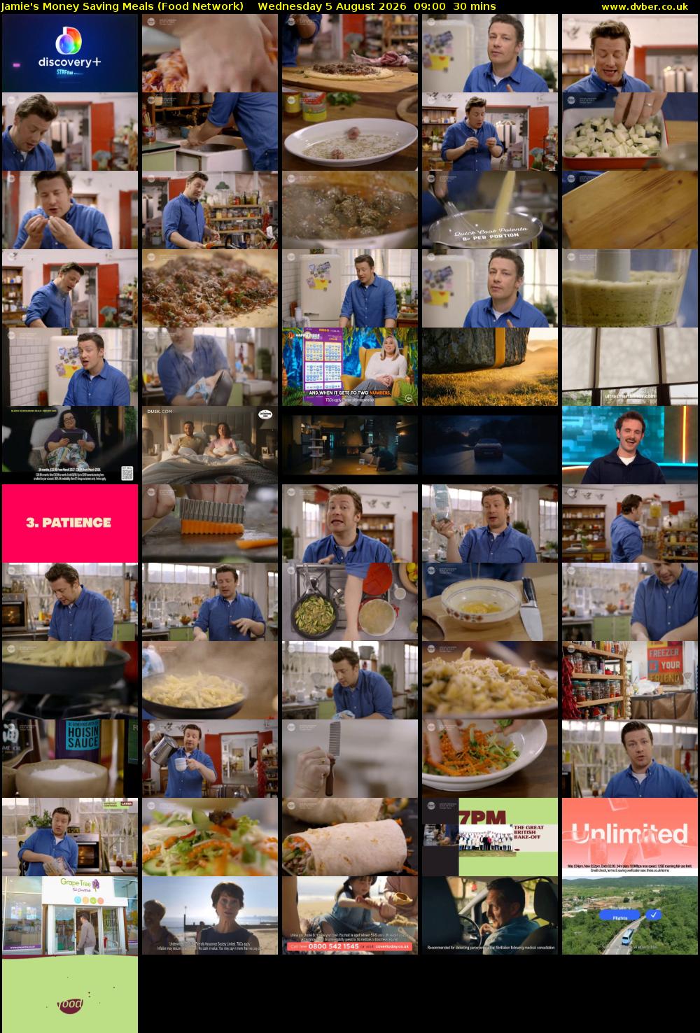 Jamie's Money Saving Meals (Food Network) Wednesday 5 August 2026 09:00 - 09:30
