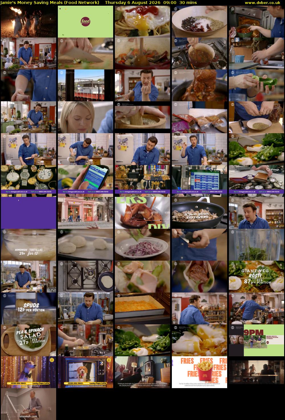 Jamie's Money Saving Meals (Food Network) Thursday 6 August 2026 09:00 - 09:30