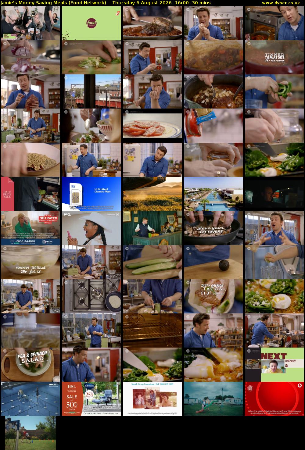 Jamie's Money Saving Meals (Food Network) Thursday 6 August 2026 16:00 - 16:30