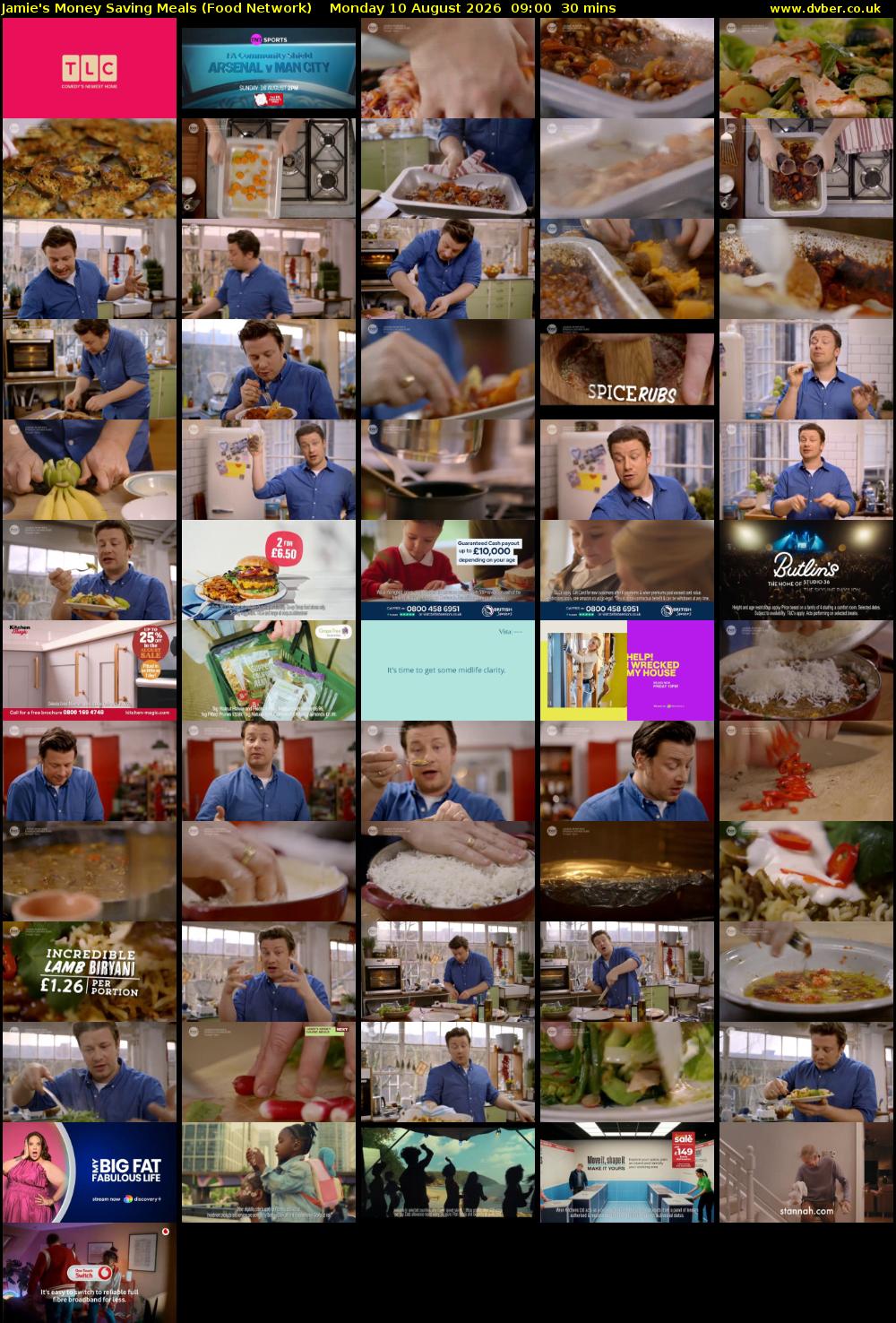 Jamie's Money Saving Meals (Food Network) Monday 10 August 2026 09:00 - 09:30