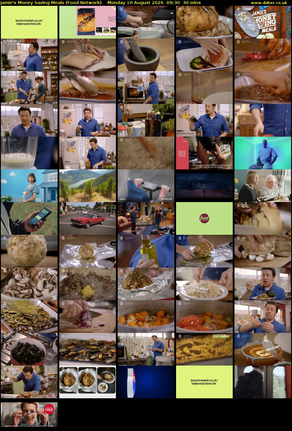 Jamie's Money Saving Meals (Food Network) Monday 10 August 2026 09:30 - 10:00