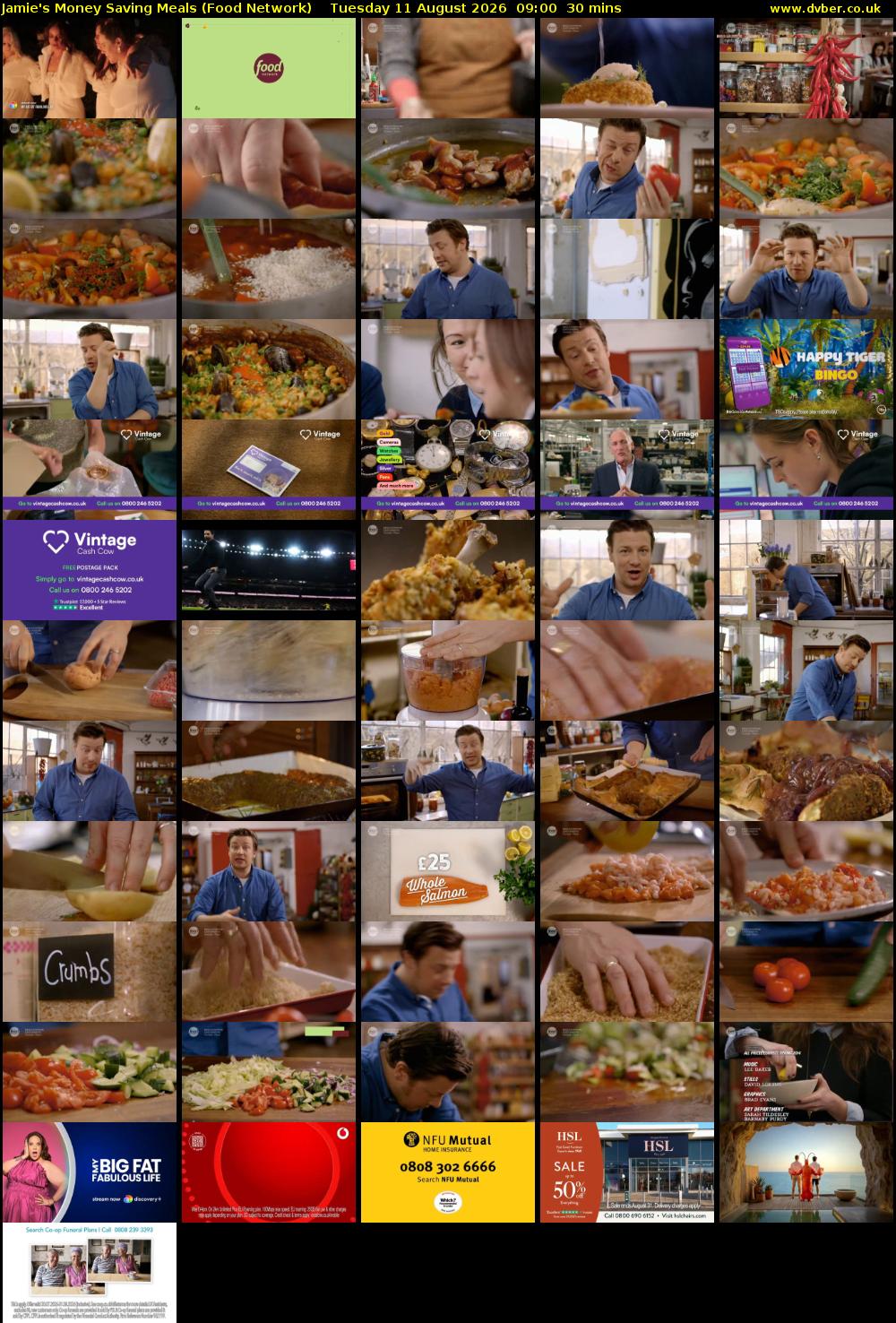 Jamie's Money Saving Meals (Food Network) Tuesday 11 August 2026 09:00 - 09:30