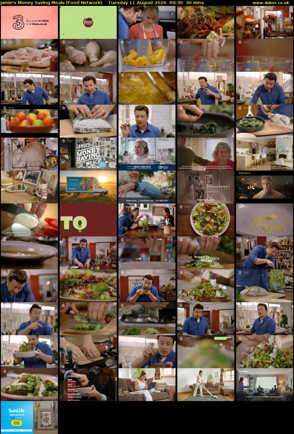 Jamie's Money Saving Meals (Food Network) Tuesday 11 August 2026 09:30 - 10:00