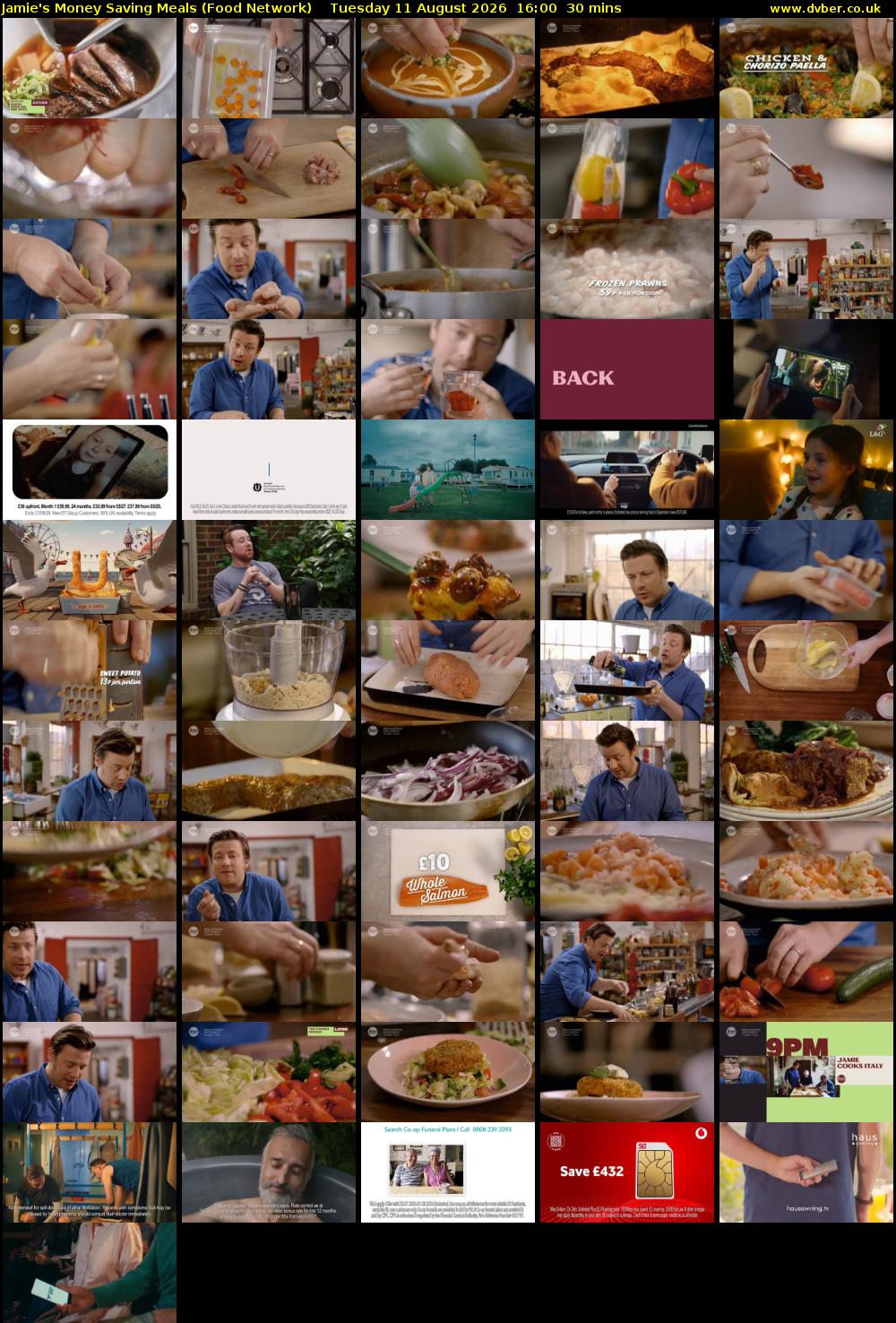 Jamie's Money Saving Meals (Food Network) Tuesday 11 August 2026 16:00 - 16:30