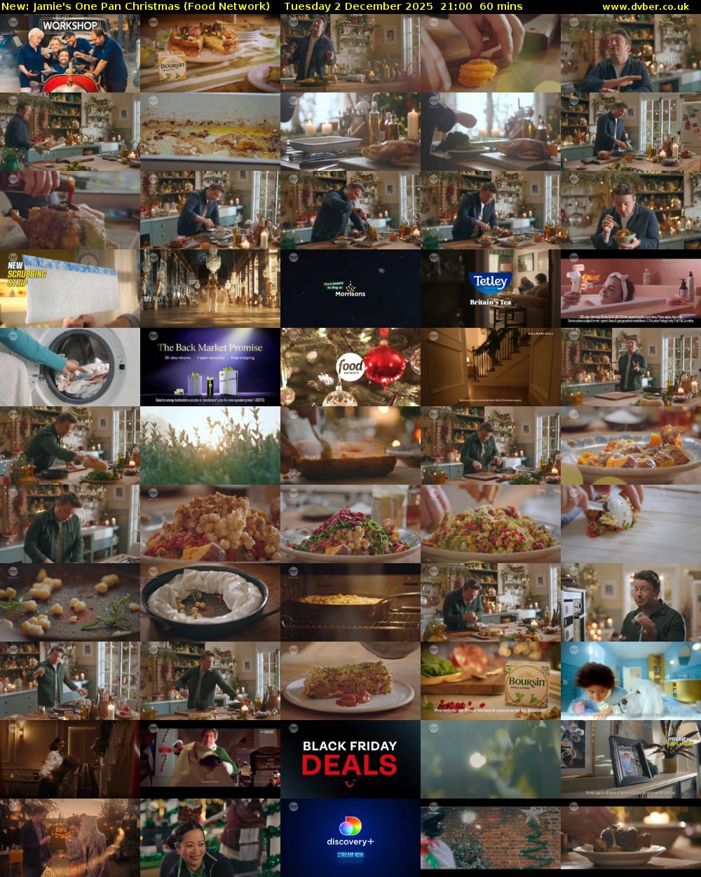 Jamie's One Pan Christmas (Food Network) Tuesday 2 December 2025 21:00 - 22:00
