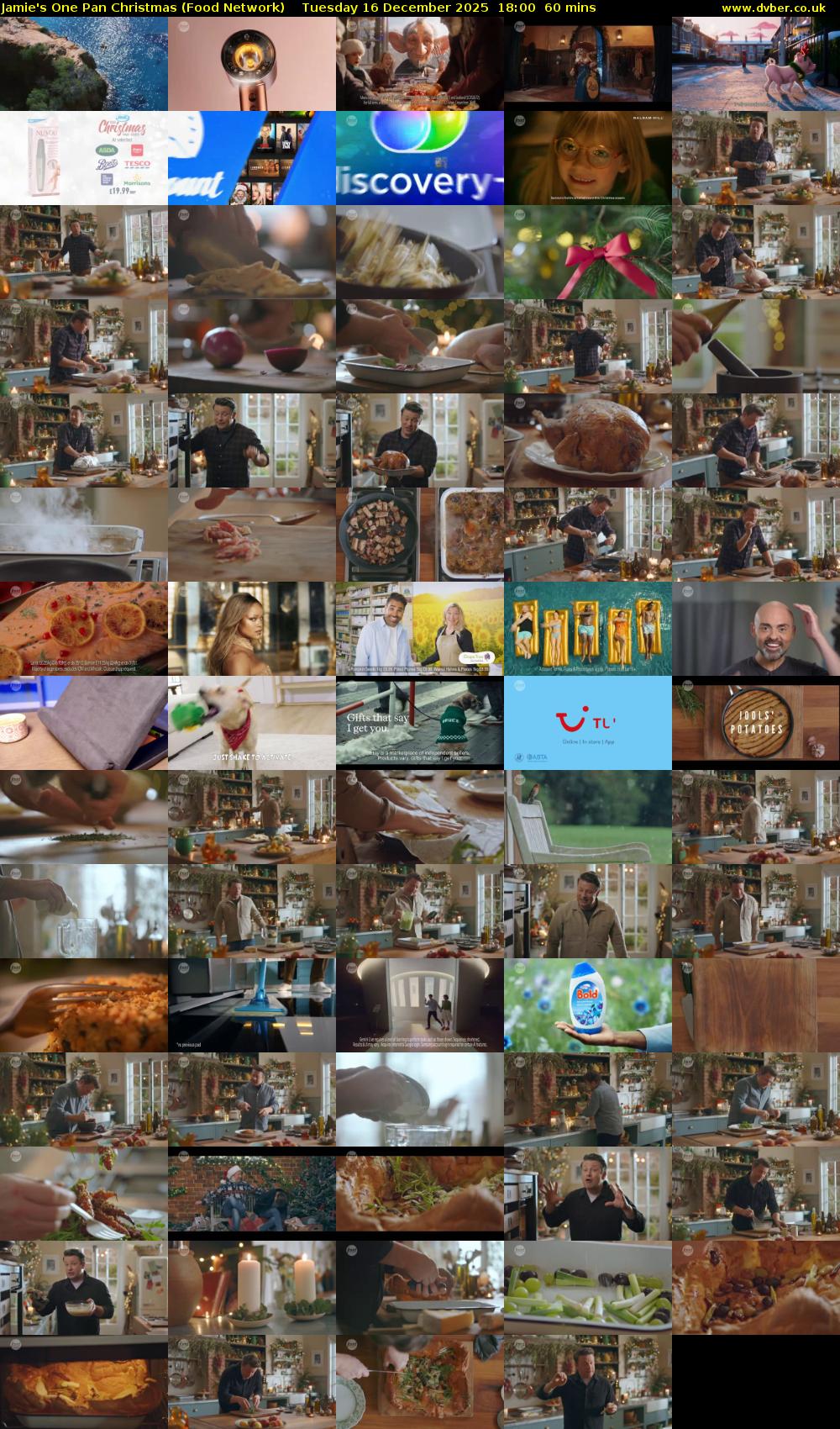 Jamie's One Pan Christmas (Food Network) Tuesday 16 December 2025 18:00 - 19:00