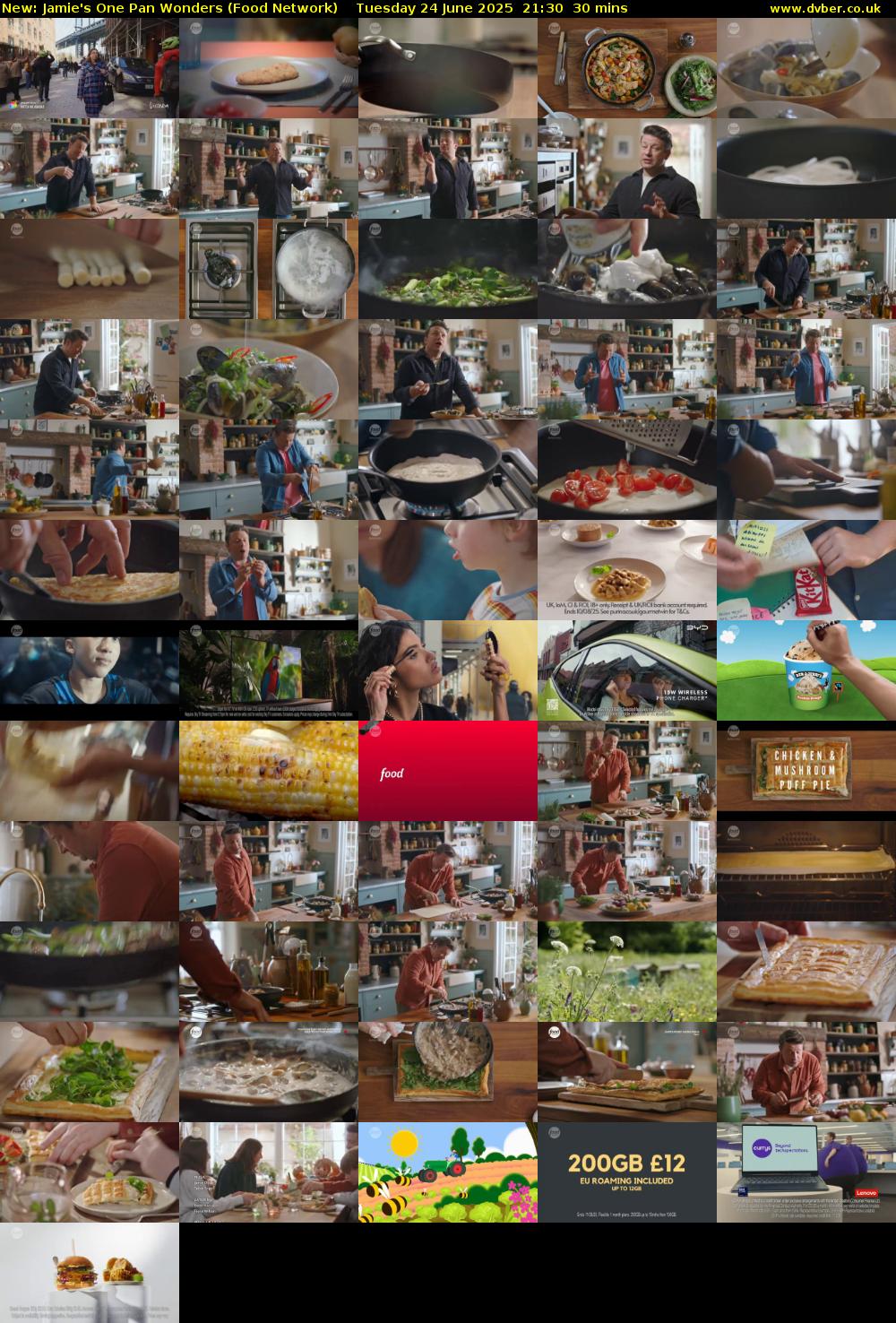 Jamie's One Pan Wonders (Food Network) Tuesday 24 June 2025 21:30 - 22:00