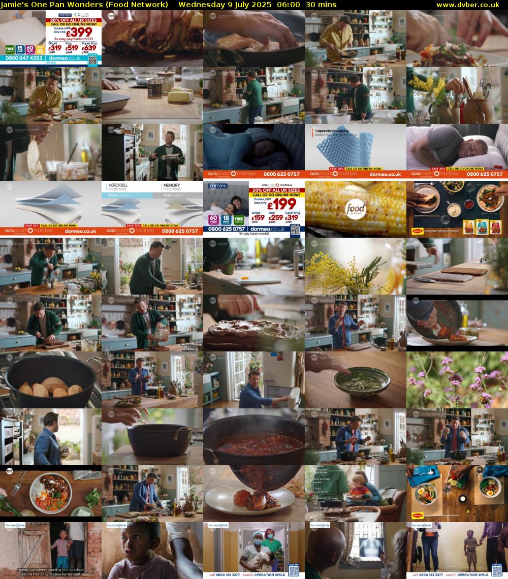 Jamie's One Pan Wonders (Food Network) Wednesday 9 July 2025 06:00 - 06:30
