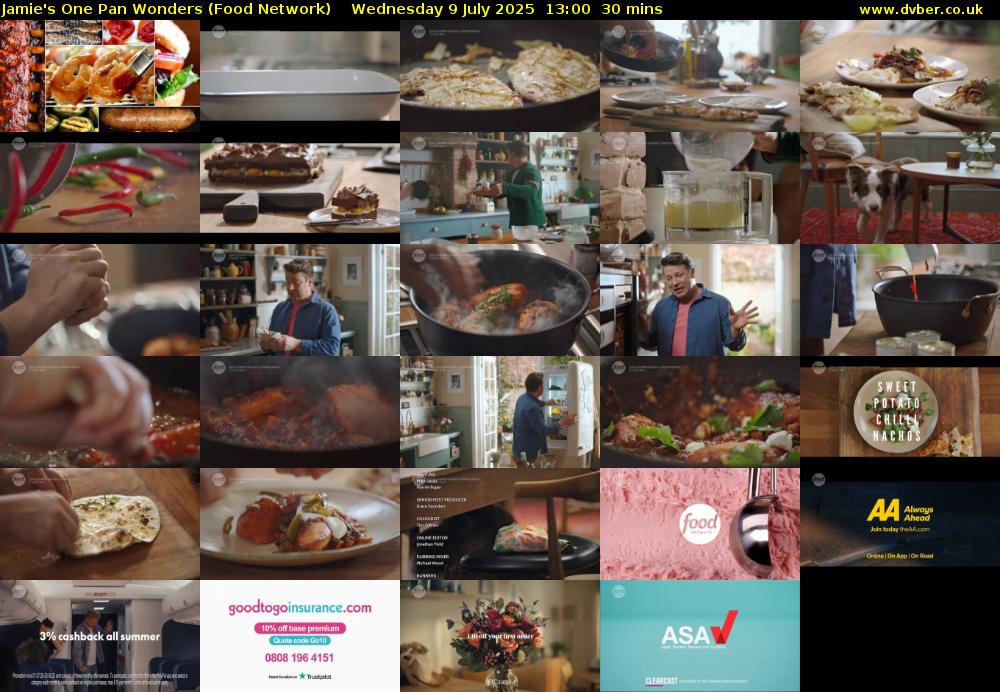 Jamie's One Pan Wonders (Food Network) Wednesday 9 July 2025 13:00 - 13:30