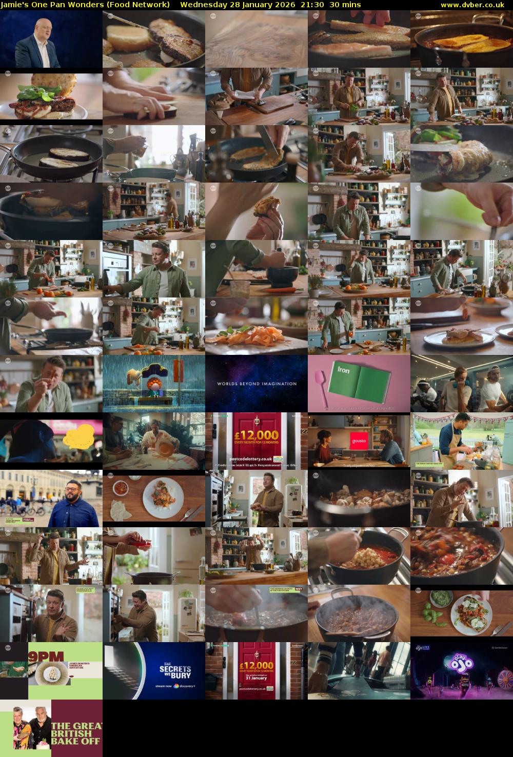 Jamie's One Pan Wonders (Food Network) Wednesday 28 January 2026 21:30 - 22:00