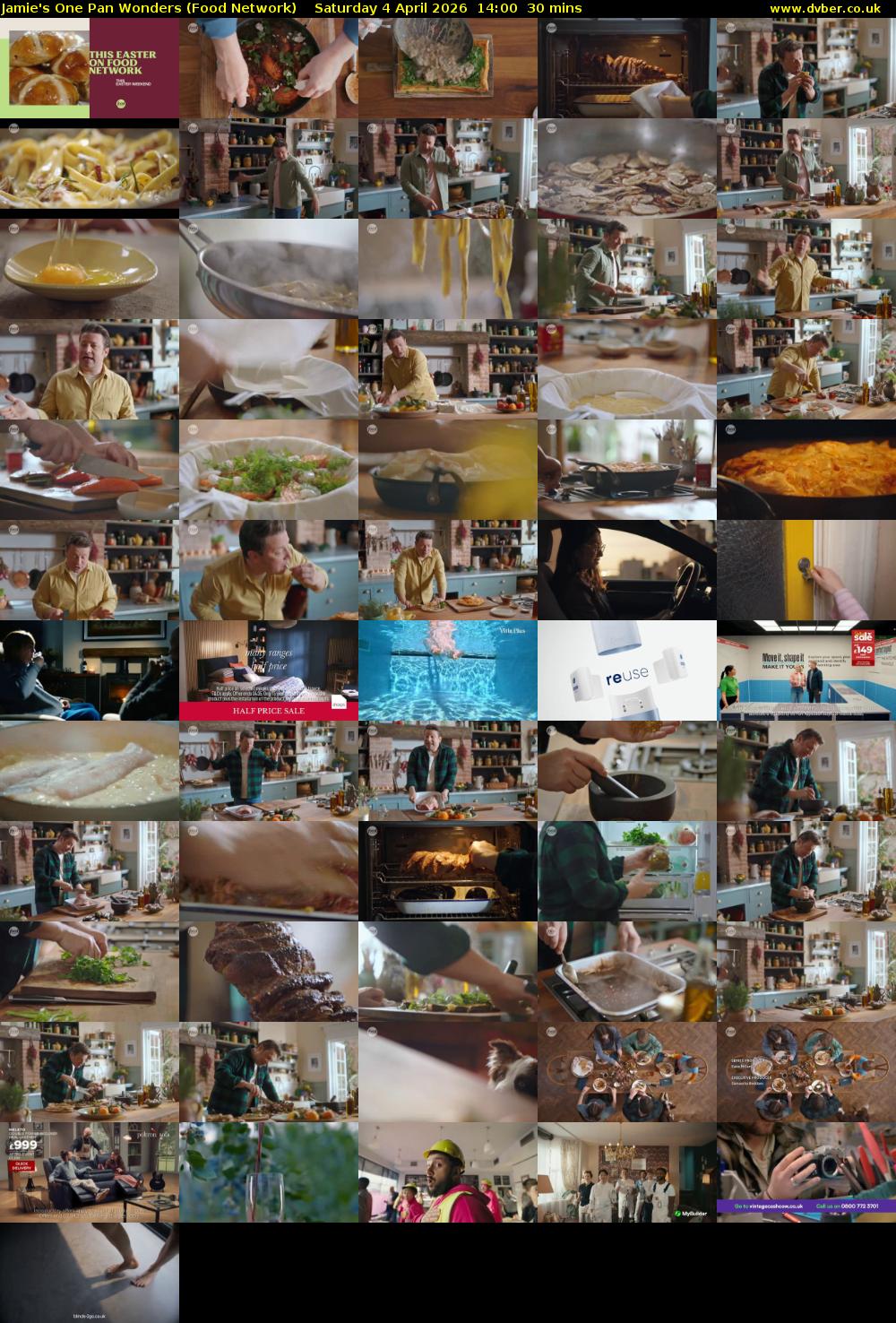 Jamie's One Pan Wonders (Food Network) Saturday 4 April 2026 14:00 - 14:30