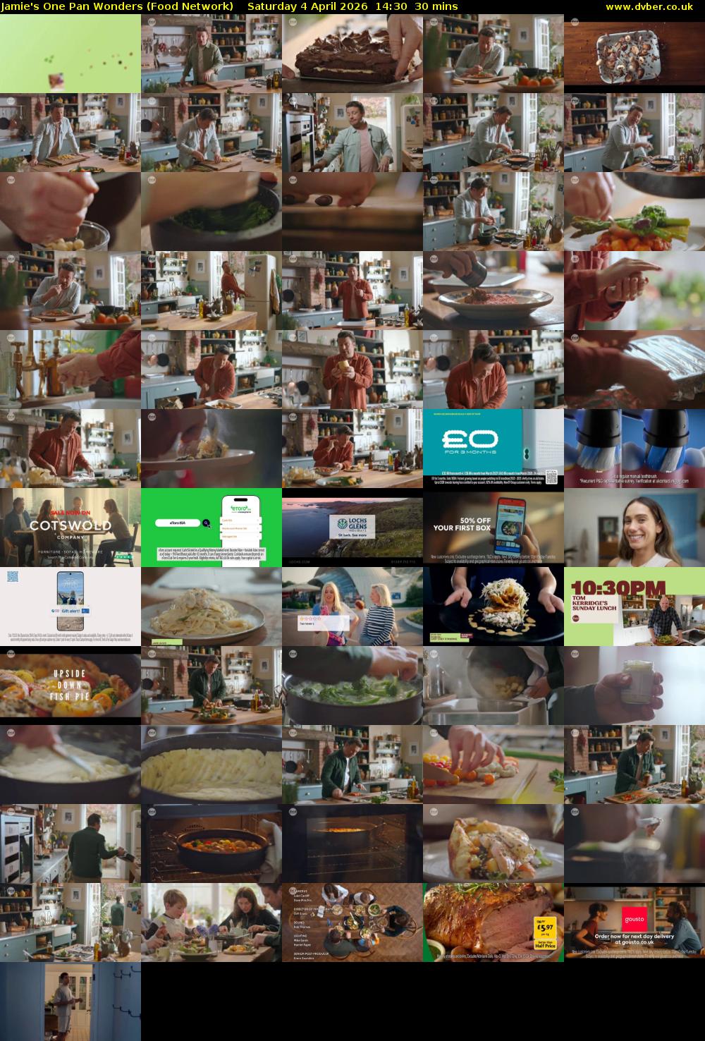 Jamie's One Pan Wonders (Food Network) Saturday 4 April 2026 14:30 - 15:00