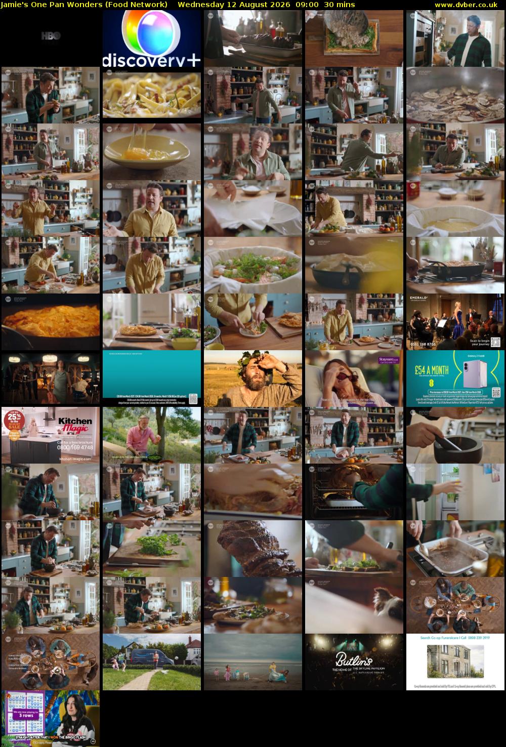 Jamie's One Pan Wonders (Food Network) Wednesday 12 August 2026 09:00 - 09:30