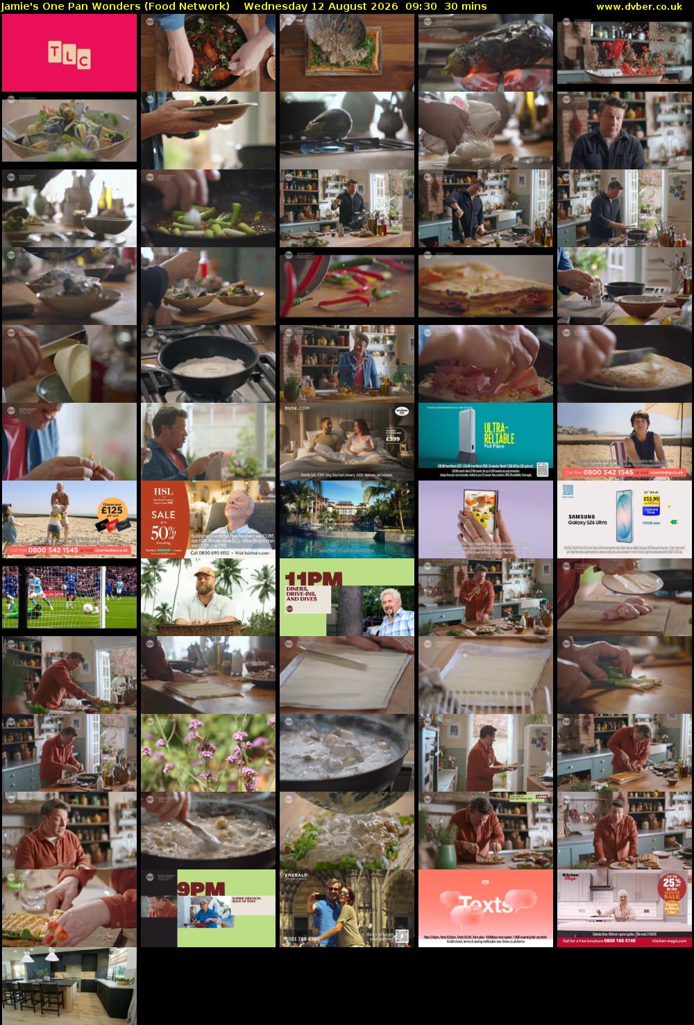 Jamie's One Pan Wonders (Food Network) Wednesday 12 August 2026 09:30 - 10:00