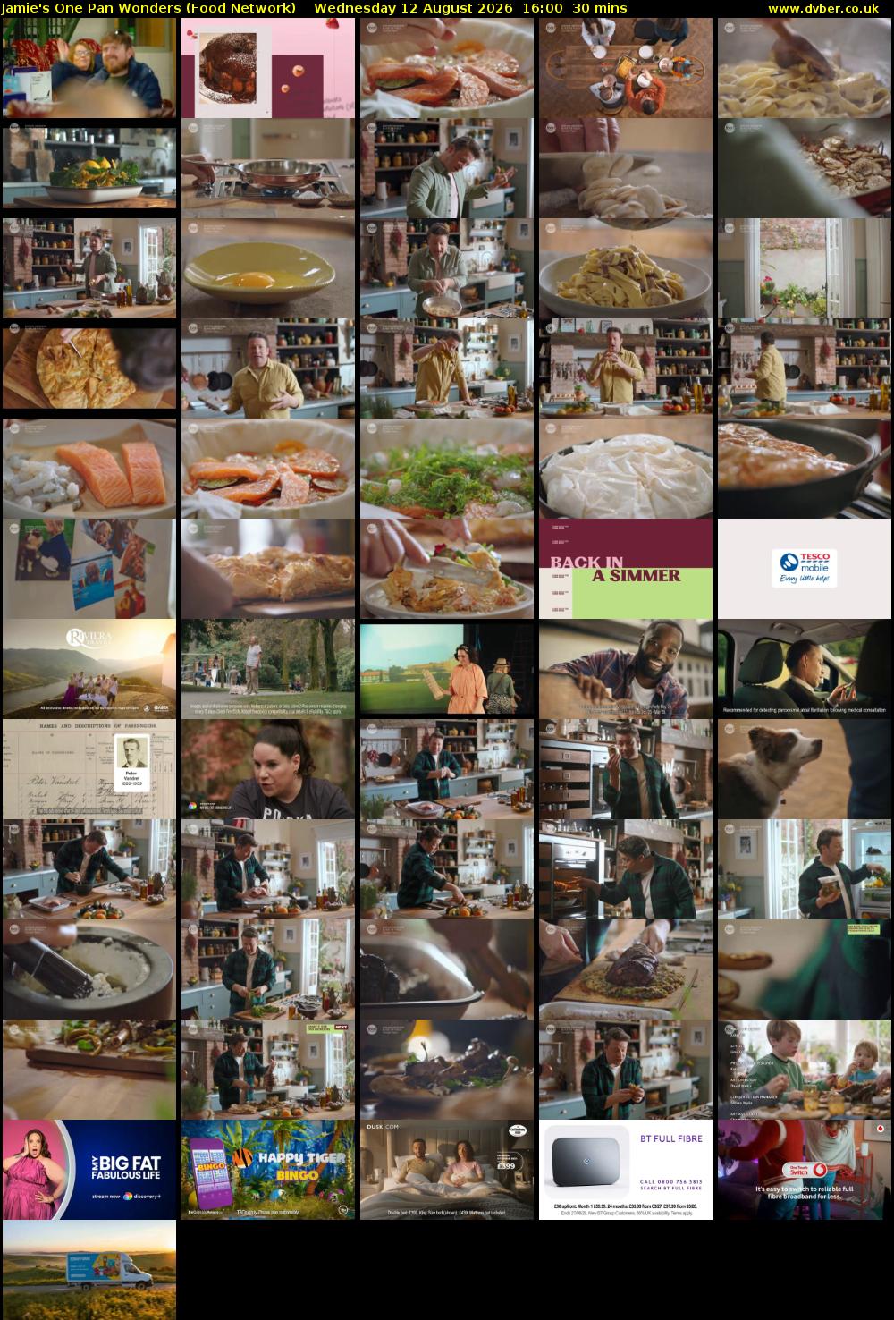 Jamie's One Pan Wonders (Food Network) Wednesday 12 August 2026 16:00 - 16:30